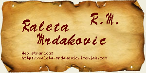 Raleta Mrdaković vizit kartica
